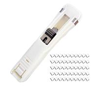 Desktop Stapler - Reusable Paper Binding Clamp, Refillable File Stapler Set with Smooth Press Mechanism Lightweight Compact Design for Secure Paper Fastening, Ideal for Classroom College Work Study Pa