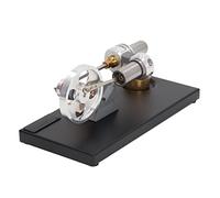 Desktop Tech Toy Stirling Engine Model con Doppio Mini Generatore, Divertente Kit di Esperimenti per la Scienza Fai -da -te per Bambini, Familiari, Adulti per L'apprendimento e