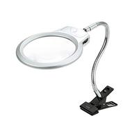 Desktop Tipo di clip ingranditore Dual Utilizzo con LED Light 2.5x 5X Moncole per clip in metallo in metallo regolabile adatto per la lettura di libri mappa del giornale riparazione elettronica