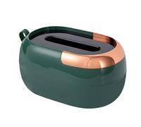 Desktop Tissue Holder Simple Large Capacity Wall Mounted Spring Lifting Tissue Box Dispenser for Living Room Bathroom Bedroom (Verde)