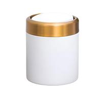 Desktop Trash Can, Stainless Steel Trash Can, Modern Swing Lid Waste Basket, 1.5L Garbage Can, Tabletop Waste Bin, Compact Trash Can for Desk, Makeup Table Trash Bin, Stainless Steel Table Trash