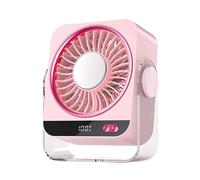 Desktop USB Fan - Rechargeable Portable Desk Fan | 5 Adjustable Wind Speeds Cooling Fans With Digital Display | Compact Semiconductor Air Circulator | For Home Office Bedroom Classroom Dorm Study