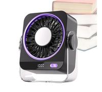 Desktop USB Fan - Rechargeable Portable Desk Fan | 5 Adjustable Wind Speeds Cooling Fans With Digital Display | Compact Semiconductor Air Circulator | For Home Office Bedroom Classroom Dorm Study