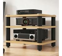 Desktop Video Audio Rack Supporto Multimediale Av con Ripiano in Legno | Armadietto for Componenti Angolari Armadio Stereo Aperto,Armadietto Supporti Multimediali Portatile(Walnut,3 Tier W 19.7″)