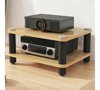 Desktop Video Audio Rack Supporto Multimediale Av con Ripiano in Legno | Armadietto for Componenti Angolari Armadio Stereo Aperto,Armadietto Supporti Multimediali Portatile(Walnut,2 Tier W 19.7″)