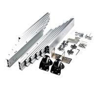 Deslizador telescópico de aluminio, riel extensible para mesa de comedor, guía plegable oculta de múltiples secciones, riel metálico resistente para muebles
