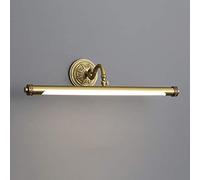 DESLP Lampada da Specchio Bagno Classico, Applique Frontale a Specchio Ottone con Testa Girevole, 3 Temperature di Colore, LED Luce Bagno Specchio Vintage Lampada Armadio per Toilette,56cm/9w