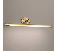 DESLP Lampada da Specchio Bagno Classico, Applique Frontale a Specchio Ottone con Testa Girevole, 3 Temperature di Colore, LED Luce Bagno Specchio Vintage Lampada Armadio per Toilette,71cm/12w