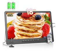 Desobry TV portatile da 18 pollici con antenna, Mini TV con batteria ricaricabile da 6000 mAh, Mini TV da 12 V con sintonizzatore digitale DVB/T2, compatibile con ingresso USB/HDMI/AV
