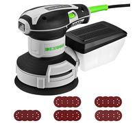 DESOON Levigatrice Rotorbitale 300W con 20 Carte Abrasive 6 Velocità Variabili