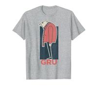 Despicable Me Minions Gru Side View Maglietta, Uomo, Grigio Melange, 5XL
