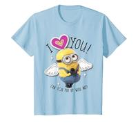 Despicable Me Minions I Love You Angel Wings Maglietta, Bambini, Celeste, 2 Anni