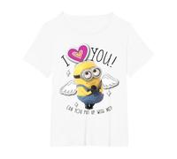 Despicable Me Minions I Love You Angel Wings Maglietta, Donna Plus-Size, Bianco, 2X