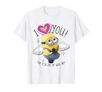 Despicable Me Minions I Love You Angel Wings Maglietta, Uomo, Bianco, M
