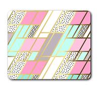 Destination Vinyl ltd Confortevole Mat Mouse - Art Deco Mint Rosa Design 23,5 x 19,6 cm (9,3 x 7,7 Pollici) per Il calcolatore & Computer Portatile, Ufficio, Regalo, Base Antiscivolo - RM14691