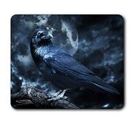 Destination Vinyl Ltd Confortevole Mat Mouse - Black Raven Crow Black Bird 23.5 x 19.6 cm (9.3 x 7.7 Pollici) per Il calcolatore & Computer Portatile, Ufficio, Regalo, Base Antiscivolo - RM24526