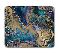 Destination Vinyl ltd Confortevole Mat Mouse - Blue Gold Marmo Effetto Pietra 23,5 x 19,6 cm (9,3 x 7,7 Pollici) per Il calcolatore & Computer Portatile, Ufficio, Regalo, Base Antiscivolo - RM21256