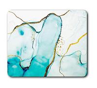 Destination Vinyl ltd Confortevole Mat Mouse - Blue Gold Marmo Ink Art 23,5 x 19,6 cm (9,3 x 7,7 Pollici) per Il calcolatore & Computer Portatile, Ufficio, Regalo, Antiscivolo Base - RM2034