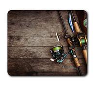 Destination Vinyl ltd Confortevole Mat Mouse - Canna da Pesca e Tackle Gear 23,5 x 19,6 cm (9,3 x 7,7 Pollici) per Il calcolatore & Computer Portatile, Ufficio, Regalo, Antiscivolo Base - RM3937