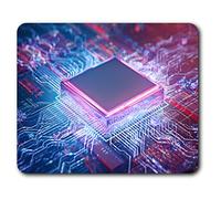 Destination Vinyl ltd Confortevole Mat Mouse - Electronic Computer PC Chip 23.5 x 19.6 cm (9.3 x 7.7 Pollici) per Il calcolatore & Computer Portatile, Ufficio, Regalo, Base Antiscivolo - RM2005