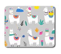 Destination Vinyl Ltd Confortevole Mat Mouse - Funky Llama Alpaca Cartoon 23.5 x 19.6 cm (9.3 x 7.7 Pollici) per Il calcolatore & Computer Portatile, Ufficio, Regalo, Base Antiscivolo - RM12941