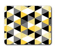 Destination Vinyl Ltd Confortevole Mat Mouse - Giallo Nero Bianco Geometrica 23.5 x 19.6 cm (9.3 x 7.7 Pollici) per Il calcolatore & Computer Portatile, Ufficio, Regalo, Base Antiscivolo - RM3296