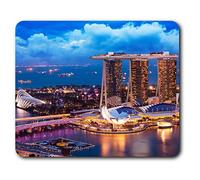 Destination Vinyl ltd Confortevole Mat Mouse - Marina bay di Singapore Viaggi 23.5 x 19.6 cm (9.3 x 7.7 Pollici) per Il calcolatore & Computer Portatile, Ufficio, Regalo, Base Antiscivolo - RM2149
