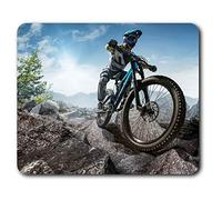 Destination Vinyl Ltd Confortevole Mat Mouse - Mountain Biker Biciclette Fredda 23.5 x 19.6 cm (9.3 x 7.7 Pollici) per Il calcolatore & Computer Portatile, Ufficio, Regalo, Antiscivolo Base - RM2752
