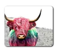 Destination Vinyl ltd Confortevole Mat Mouse - Pop Art Mucca Rosa Arcobaleno 23.5 x 19.6 cm (9.3 x 7.7 Pollici) per Il calcolatore & Computer Portatile, Ufficio, Regalo, Base Antiscivolo - RM21684