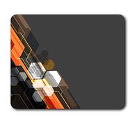 Destination Vinyl ltd Confortevole Mat Mouse - Retro Nero Arancione Stampa 23,5 x 19,6 cm (9,3 x 7,7 Pollici) per Il calcolatore & Computer Portatile, Ufficio, Regalo, Antiscivolo Base - RM12884