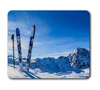 Destination Vinyl Ltd Confortevole Mat Mouse - Snowy Mountain Ski Sci 23.5 x 19.6 cm (9.3 x 7.7 Pollici) per Il calcolatore & Computer Portatile, Ufficio, Regalo, Base Antiscivolo - RM2151