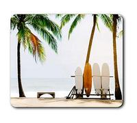 Destination Vinyl Ltd Confortevole Mat Mouse - Tavole da Surf Beach Palma 23.5 x 19.6 cm (9.3 x 7.7 Pollici) per Il calcolatore & Computer Portatile, Ufficio, Regalo, Antiscivolo Base - RM2472