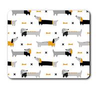 Destination Vinyl ltd Confortevole Mouse Mat - Bassotto Sausage Dog Disegni 23.5 x 19.6 cm (9.3 x 7.7 Pollici) per Il calcolatore & Computer Portatile, Ufficio, Regalo, Base Antiscivolo - RM21806