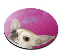 Destination Vinyl Ltd Rosa Spazio Chihuahua Cane Flessibile Rotondo 5mm Gomma Mouse Mat Pad Ufficio Casa Novità Stampato Desk Accessorio # 63228