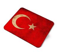 Destination Vinyl Ltd Tappetino per mouse in gomma con bandiera turca in difficoltà, rettangolare, 5 mm, per ufficio e casa, accessorio da scrivania stampato #56006