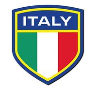 DestinationVinyl 2 x 10cm/100 mm Italia Bandiera Italiana di Cresta Vinile Adesivo Sticker Adesivo da Viaggio per Portatile Auto Bagagli Segno Fun #4013