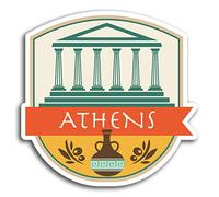 DestinationVinyl 2 x 10cm Atene Grecia di Viaggio Fun Vinile Stickers - Autoadesivo del Computer Portatile Deposito # 19540 (10cm)