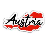 DestinationVinyl 2 x 10cm Austria Mappa Vinile Adesivi - Bandiera Sticker Viaggio Computer Portatile Bagagli # 17086 (10cm)