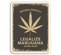 DestinationVinyl 2 x 10cm Marijuana in Vinile Stickers - Weed Dope Divertimento Laptop Sticker Deposito # 17757 (10 Centimetri di Altezza)