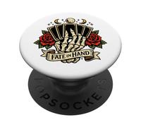 Destino in mano Scheletro Tarocchi Rose Moon Gothic PopSockets PopGrip Adesivo