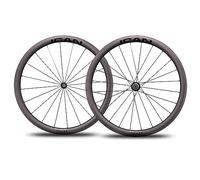 【DEStock】ICANIAN Alpha 40/ 45/ 50/ 55 Set di Ruote in Carbonio, Ruote per Bici in Carbonio 700C Copertoncino Tubeless Ready Freno a Cerchio Novatec A291SB-SL / F482SB-SL Mozzo Pilastro SA1423 Raggi 20/24 Fori