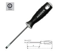 10x Cacciavite A Maurer Plus A Taglio Per Meccanici Acciaio S2 Mm 1,2X6,5X150