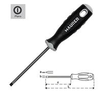 10x Cacciavite Maurer Plus A Taglio Per Elettricisti Acciaio S2 Mm 0,5X3X100