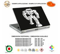 Destroy robot big bang theory adesivo notebook sticker cropped pvc black white