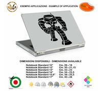 Destroy robot big bang theory adesivo notebook sticker cropped pvc black white