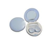 Desuibao Confezione da 2 custodie da viaggio per lenti a contatto, a prova di perdite, graziosa custodia a contatto con gli occhi con pinzette a specchio, strumento di rimozione della soluzione,