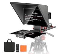 Desview P15 Telepromptor 15" in lega di alluminio regolabile verticalmente per iPad/tablet con telecomando, custodia per il trasporto, app gratuita - ideale per filmmaking, Live Selfie & Vlogging