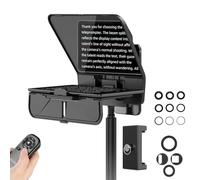 Desview T5 Teleprompter per smartphone, tablet e fotocamera - Teleprompter portatile per interviste video, streaming live, vlogging e scatti all'aperto, inclusi anelli adattatore per fotocamera da 49