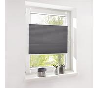 Deswell Tenda Plissettata a Pacchetto Veneziane 35 x 120 cm Antracite,Senza Fori per Finestre (Larghezza x lunghezza)