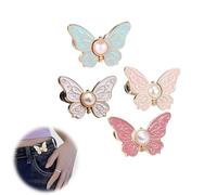 Detachable Butterfly Clips,Adjustable Pant Waist Tightener,Waist Buckle Sets No Sew and No Tools Decorative Waist Buckle (4PCs B)